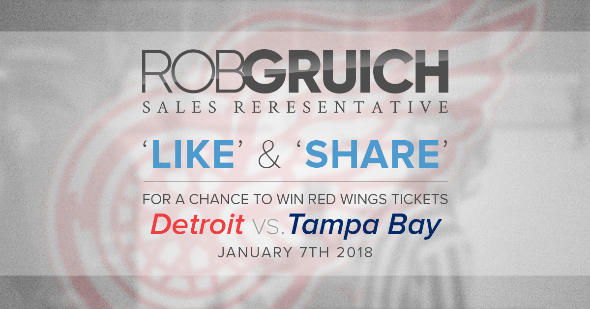 ‘LIKE’ and ‘SHARE’ to WIN Two Tickets to the Red Wings vs. Tampa Bay